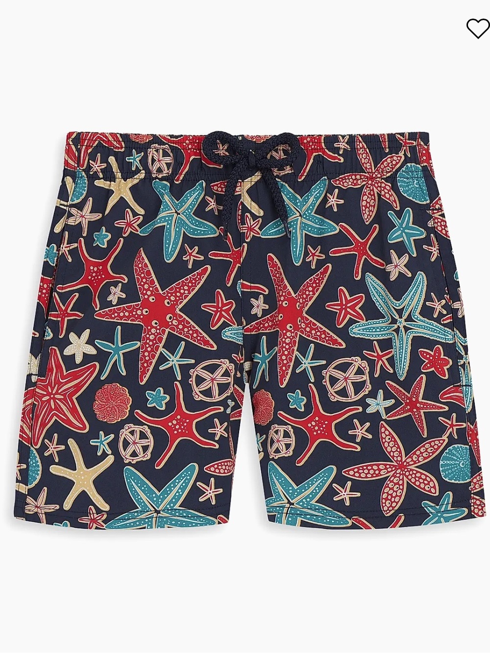 Vilebrequin | Navy Starfish Print Swim Trunks | Blue Marine | Boys 14